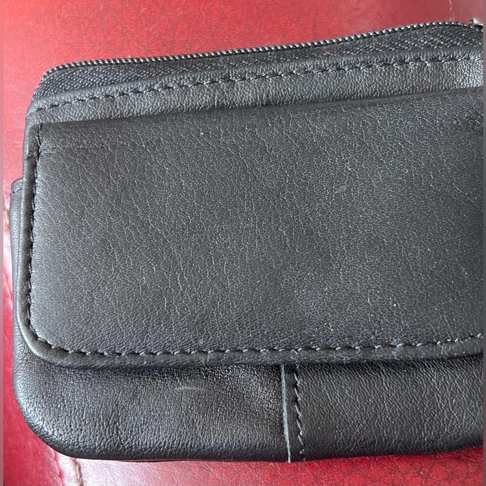 Vintage Black Leather unused Coin Purse